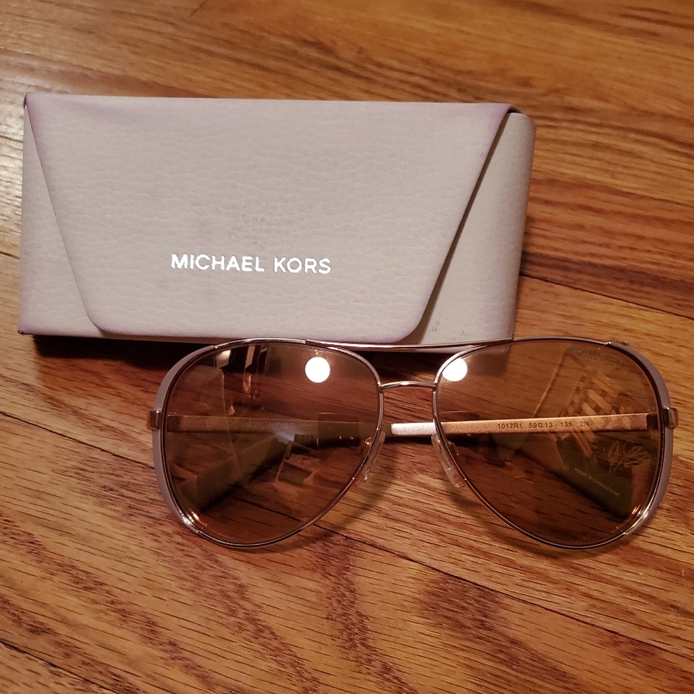 Rose gold michael kors aviators